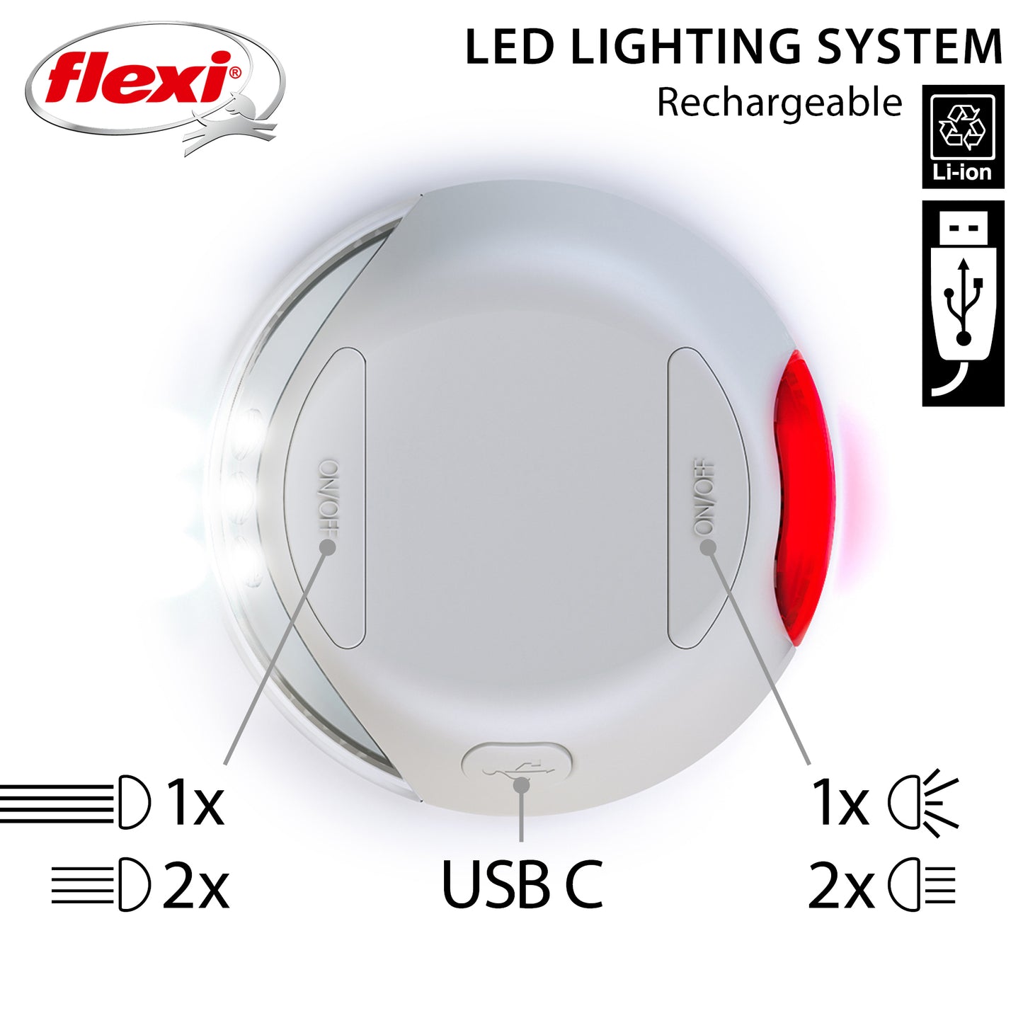LEDライト USB充電 ライトグレー フレキシリード 専用アクセサリ
