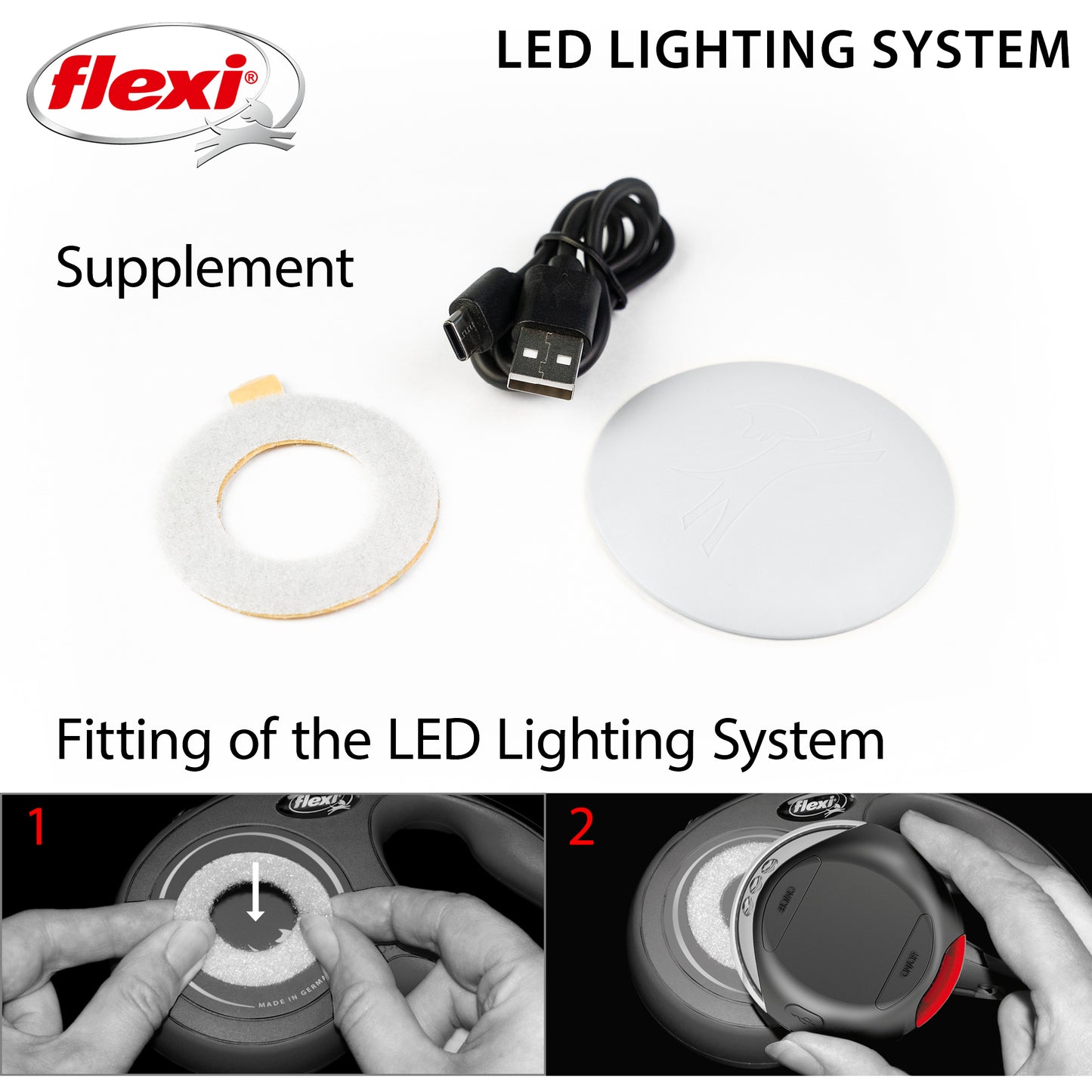 LEDライト USB充電 ライトグレー フレキシリード 専用アクセサリ